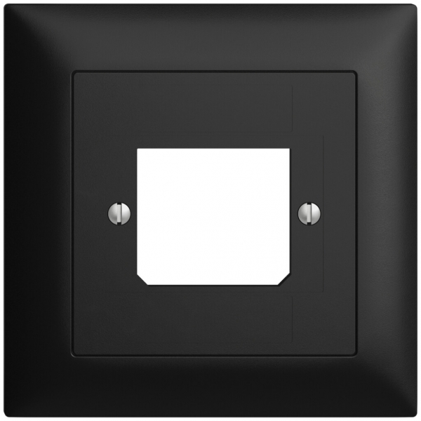 Kit frontal EDIZIOdue noir 88×88mm 1×TT 3×RJ 