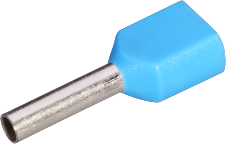 Embout de câble jumelé isolé 2×0.75mm²/8mm bleu 
