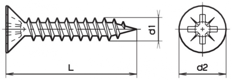 Vite per pannello truciolare a testa svasata 4×16mm Pozidriv zincata 