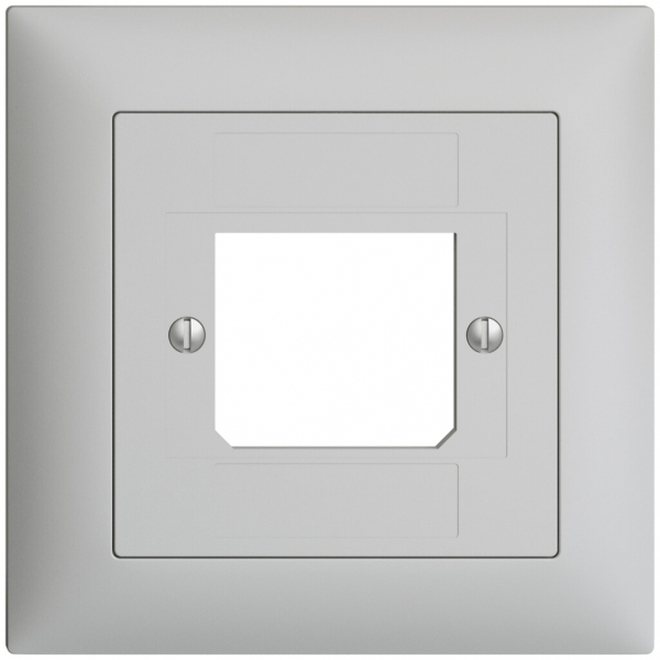 Kit frontal EDIZIOdue gris clair 88×88mm 1×TT 3×RJ 