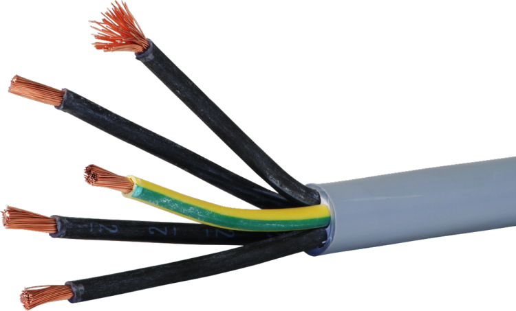 Câble de commande LiYY 5×10mm² numéroté gris Une longueur