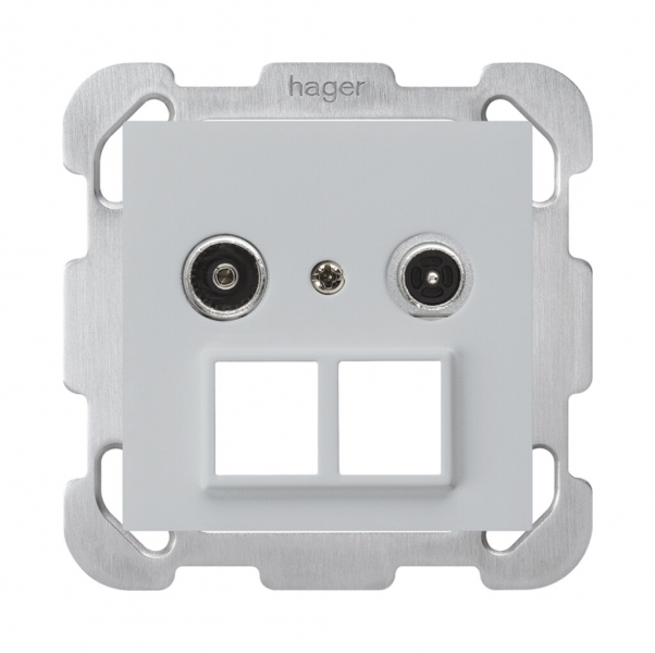 Prise multimédia ENC kallysto R/TV montage B 23dB 2GHz gris clair 