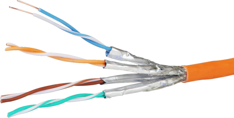 Câble informatique Dätwyler CU 7702 4P S/FTP, Kat.7A LS0H Dca 1000m orange Une longueur