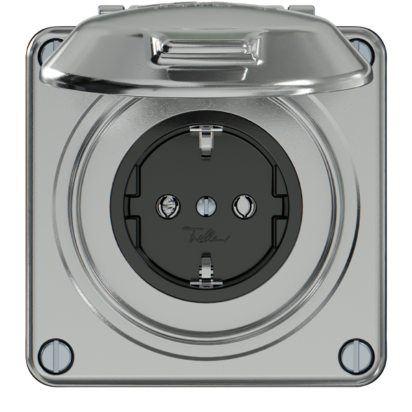 Presa ELEMENT SNAPFIX® SCHUKO 16A 250V con coperchio IP44 all 