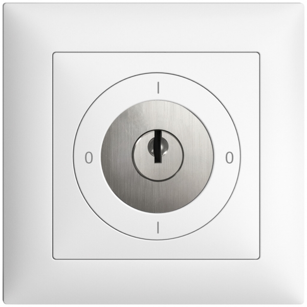 Interruttore rot. INC EDIZIOdue 0/1L bianco, con serratura di sicur. 