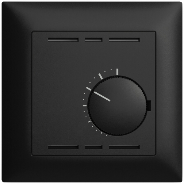 Thermostat d'ambiance ENC EDIZIOdue noir sans interrupteur 
