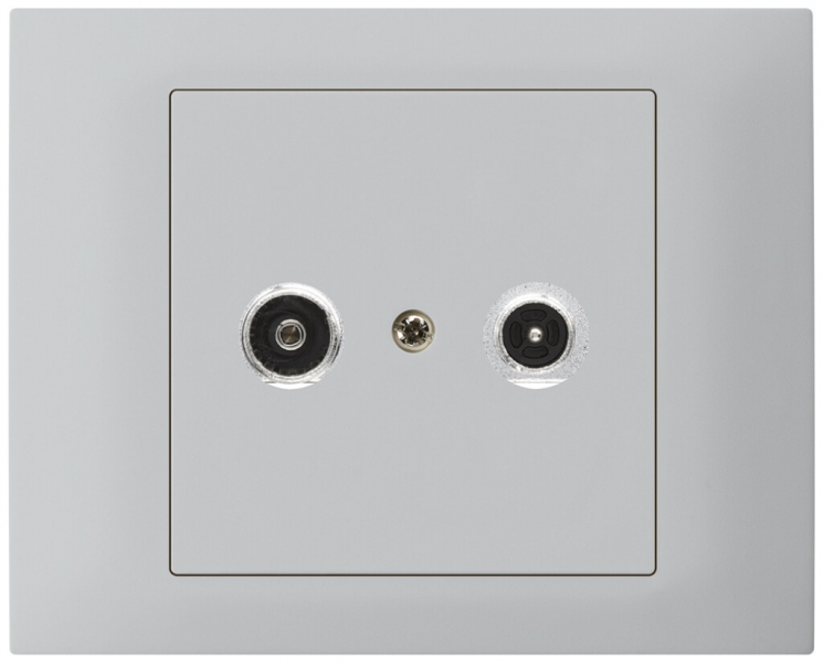 Prise d'antenne INC kallysto R-TV montage T boîte INC G3 14dB 2GHz gris clair 