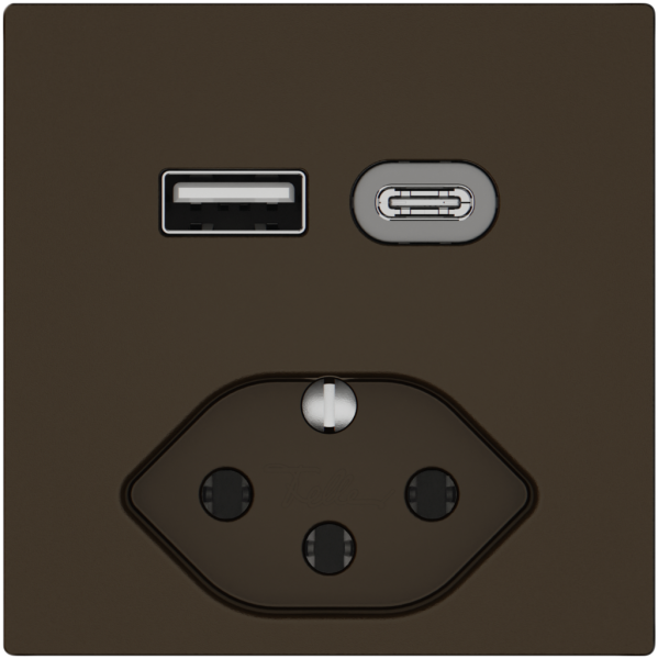 Presa di ricarica USB EDIZIO.liv SNAPFIX® USB A+C/T13 3A 230VAC ma 