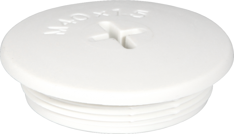 Bouchon avec rebord PA/GFK M40 gris clair 