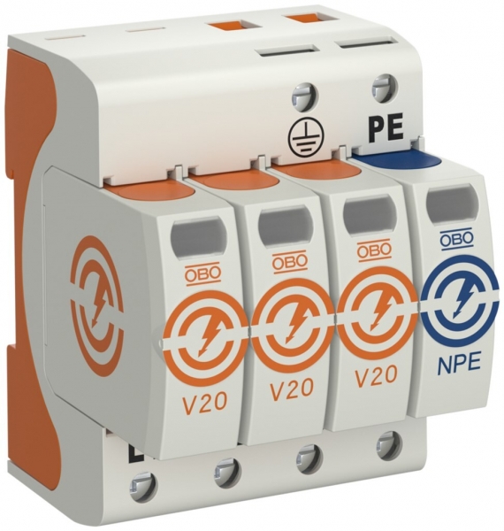 Scaricatore di sovratensione Bettermann V20+NPE, 3L, tipo 2, 280V 