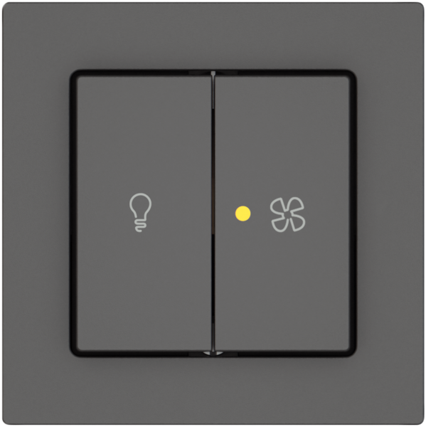 Interruttore a pulsante lum.EDIZIO.liv SNAPFIX® luce&venti 3/3/1L KS gi grs 