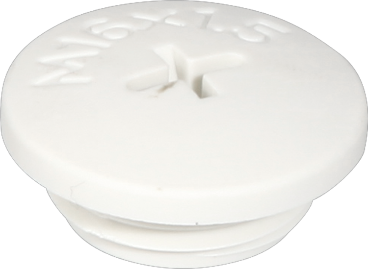 Stopfen mit Rand PA/GFK M16 hellgrau 