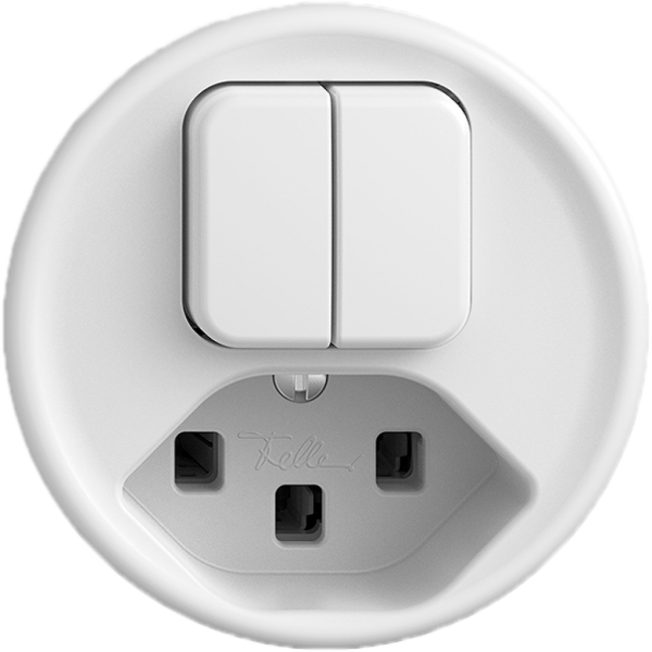 Combinazione 2×A-R/1L+T23 16A STANDARDdue bianco 