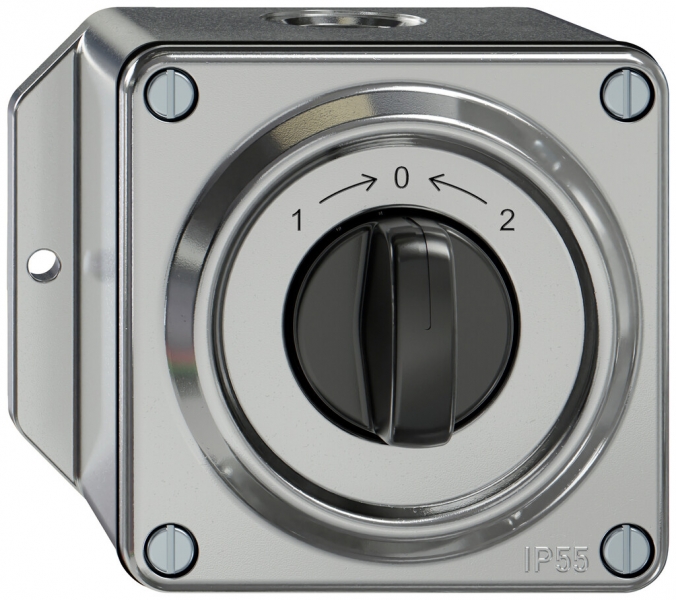 Contact pivotant AP ELEMENT SNAPFIX® 1P 2F 16A 400V 1<-0->2 111×96×79mm alu 