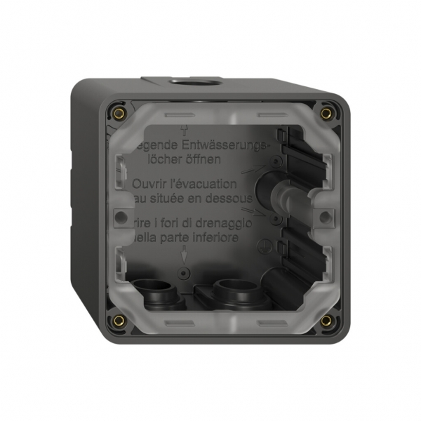 Partie inférieure d.boîtier NAP NEVO, 1×1, a.joint, H=54mm, 3×M20, 87×87mm, no 