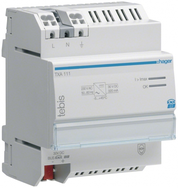 Alimentazione KNX Tebis TX 320mA 4UM Hager 