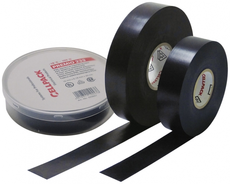 Ruban isolant Premio 233 Cellpack 0.18×19mm×20m noir 