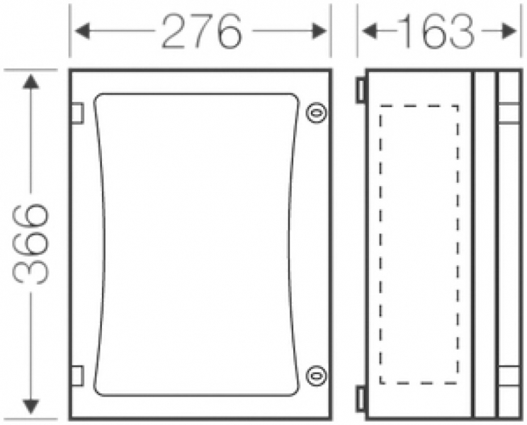 Coffret d'app.vide avec porte, fermée 366×276×186mm ENYSTAR 
