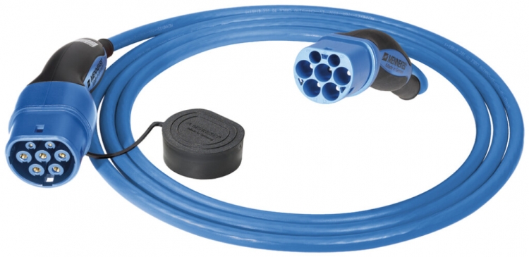Cavo di carica MENN per E-Auto M3 T2+T2 20A 3L 7.5m 680Ω 400V blu 