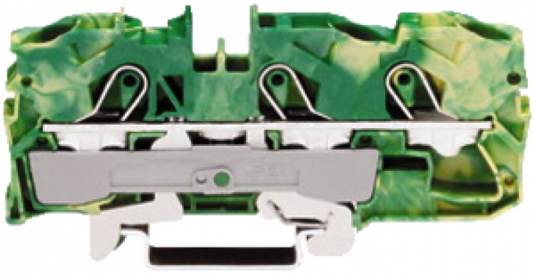 Morsetto di passaggio WAGO TOPJOB S 10mm² 3L verde/giallo ser.2010 