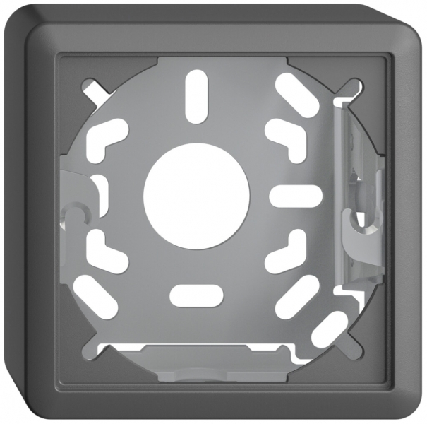 Capot avec plaque de base 39mm EDIZIOdue gris foncé 