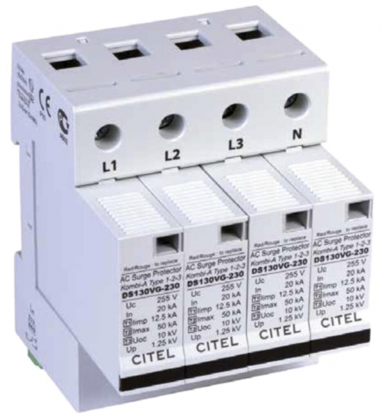 Parafulmine DS 130VGS-230, tipo 1+2+3, 4-poli 