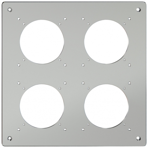 Montageplatte ELEMENT SNAPFIX® 2×2 horizontal und vertikal 225×225mm Aluminium 