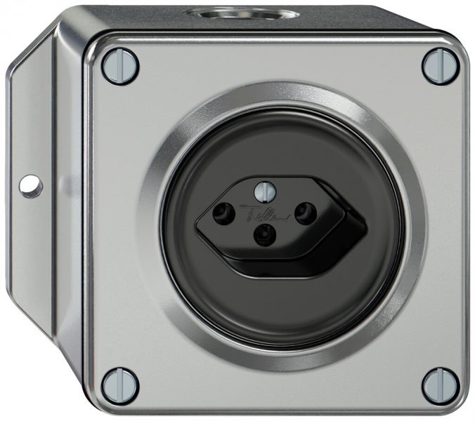 Prise AP ELEMENT SNAPFIX® 1×type 13 10A 250V IP20 alu 