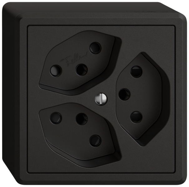 Presa AP EDIZIO.liv SNAPFIX® 3×T13 con shutter ne 