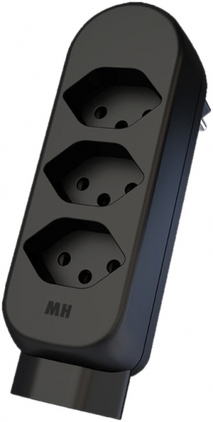 Spina multipla MAX HAURI ADAPT SPLIT 10A 3+1×T13 nero 