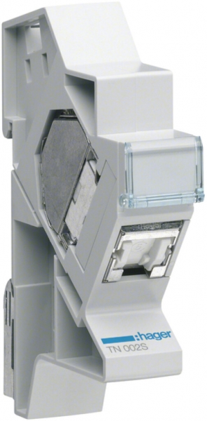 Module patch cat.6 RJ45 TP/s + support pour rail DIN 1 4 pièces 