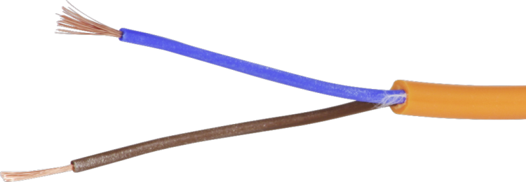 Cavo EPR-PUR 2×1mm² LN arancione Una lunghezza
