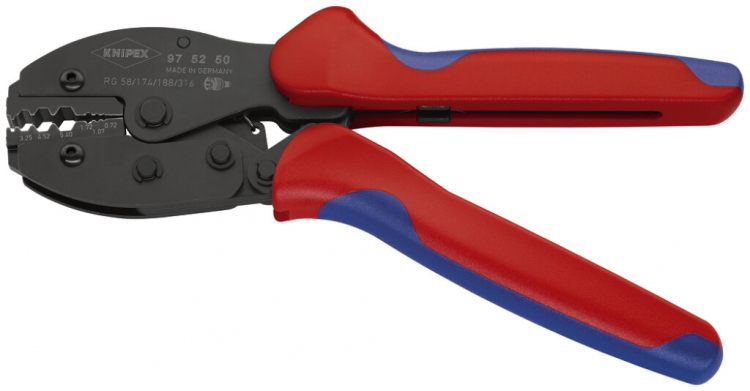 Pince à sertir KNIPEX PreciForce 220mm, BNC pour RG 58, 174, 188 et 316 
