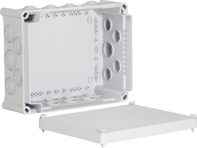 Scatola di derivazione PLEXO 310×240mm vuota grigio chiaro 24 entrate 