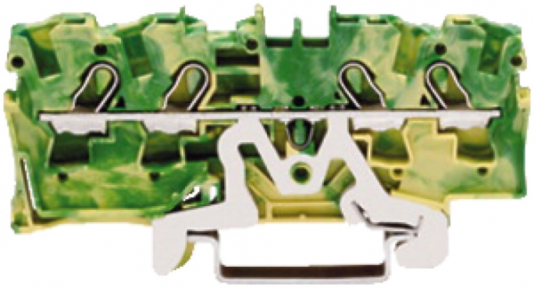 Morsetto di passaggio WAGO TOPJOB S 4mm² 4L verde/giallo ser.2004 