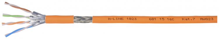 Cavo informatico H-LINE 1023 S/FTP 4×2×0.56 FRNC/LSZH 1000MHz cat.7 arancia Cca 