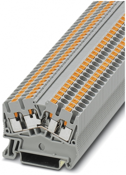 Morsetto pass.0.14…4mm² grigio con.Push-in PTS 2.5-QUATTRO 