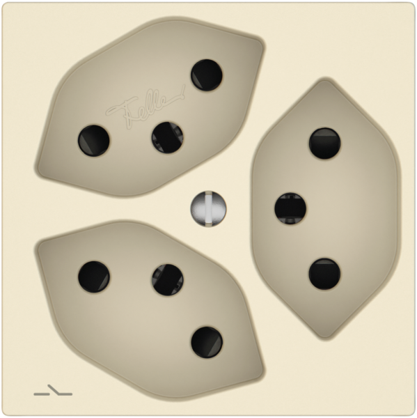 Prise EDIZIO.liv SNAPFIX® 3×T13 1×S avec shutter cr 