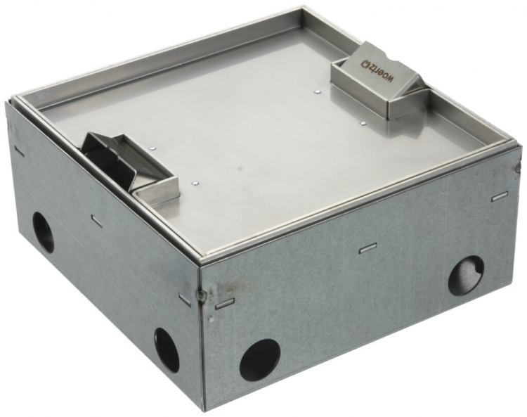 Bodendose Woertz WAK Cr 200×200×95mm Bodenhöhe 95…140mm mit Rand 