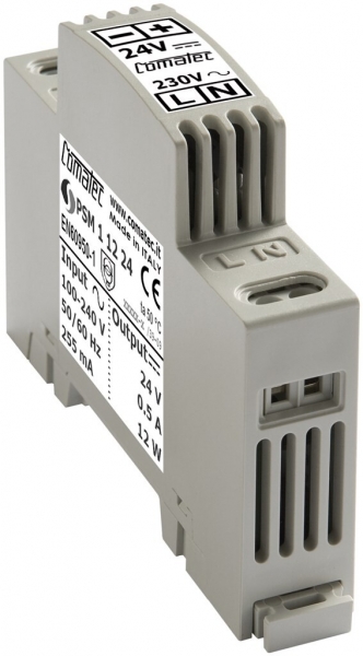 Alimentazione AMD Comatec PSM1, IN: 100…240VAC, OUT: 24VDC/12W, stabilizz. 1UM 