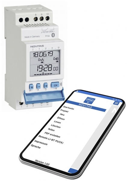 Interrupteur horaire hebdomadaire AMD NOVITAS SC-M11.25A BT/ASTRO, 230V 1 canal 