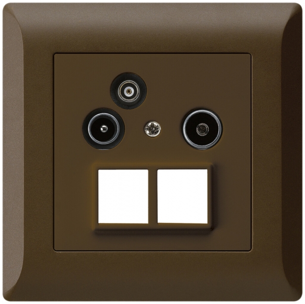 Prise pour antenne ENC R/TV/données kallysto.line HMS 2GHz 19db brun 