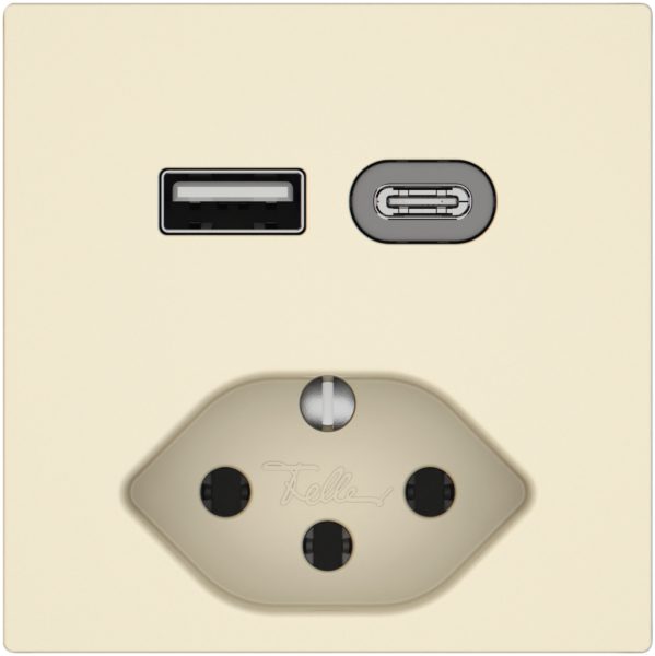 Presa di ricarica USB EDIZIO.liv SNAPFIX® USB A+C/T13 3A 230VAC cr 