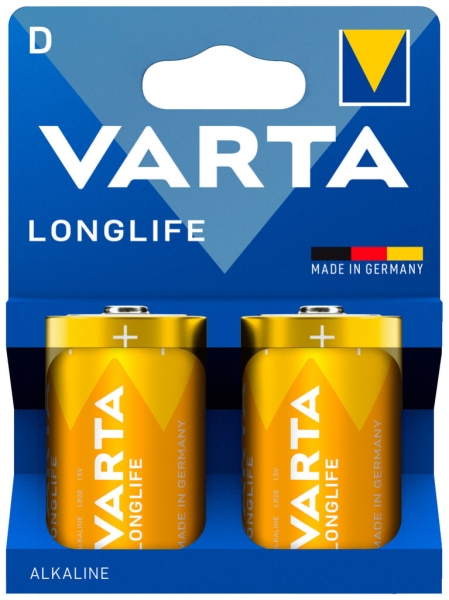 Batteria VARTA Consumer Longlife D alcalina al manganese 1.5V blister a 2 pezzi 
