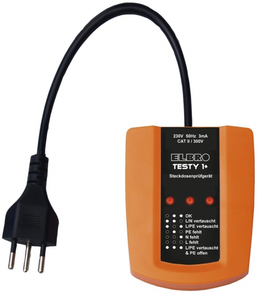 Tester per prese ELBRO TESTY 1+ per T12, T13, T23, CATII, 300V, IP40 