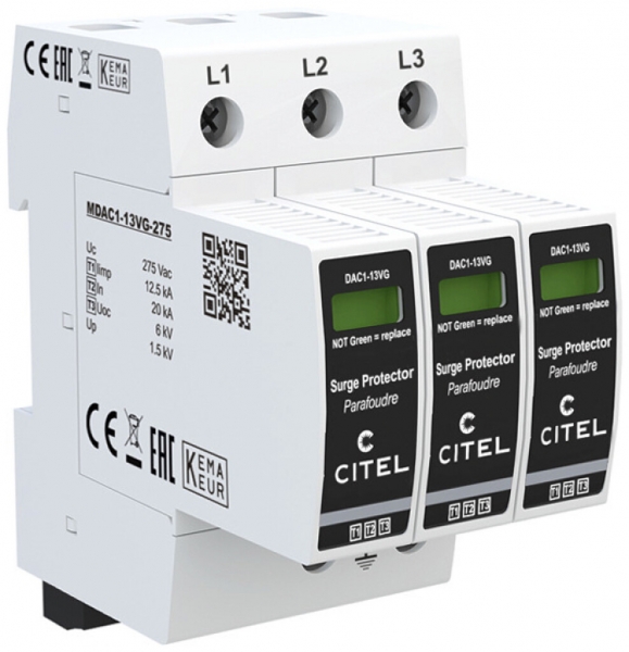 Parafoudre  Citel DAC1-13VGS-30-275 type 1+2+3, 3-pôles 