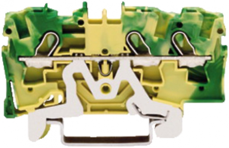 Morsetto di passaggio WAGO TOPJOB S 4mm² 3L verde/giallo ser.2004 