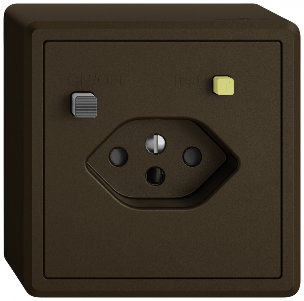 AP-Steckdose FI EDIZIO.liv 1×T13 mit Shutter br 