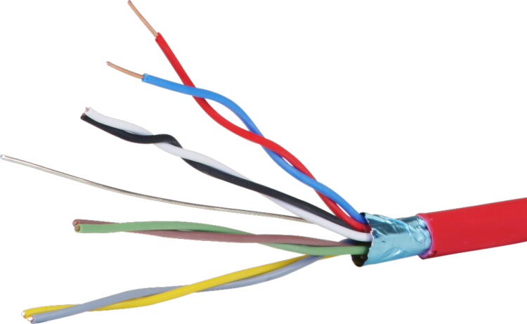 Câble détection incendie FE180 E30-E90 4×2×0.8+1×0.8 rouge Une longueur