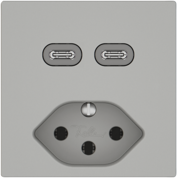 Presa di ricarica USB EDIZIO.liv SNAPFIX® USB C+C/T13 3A 230VAC grc 